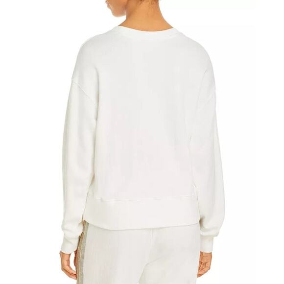 Rails Ramona Sweatshirt Metallic Stripe Crewneck Pullover White Size Large - Picture 3 of 11